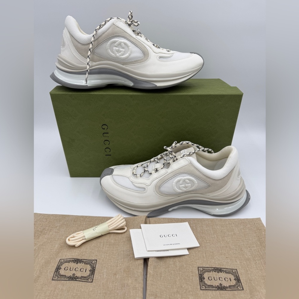 Gucci Run Sneaker White Suede wmn size 41